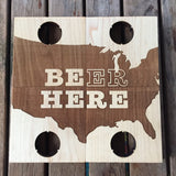 Bottle Opener Coaster Set - "Beer Here"