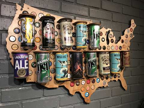 Wood USA Beer Can Map