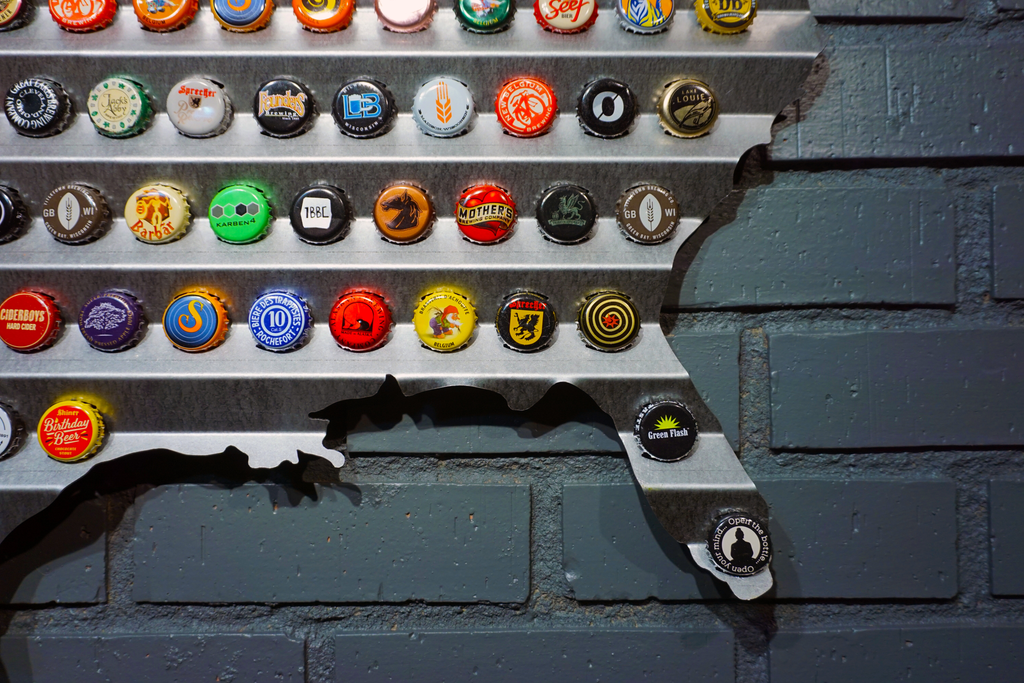 USA Metal Beer Cap Map Beer Cap Maps